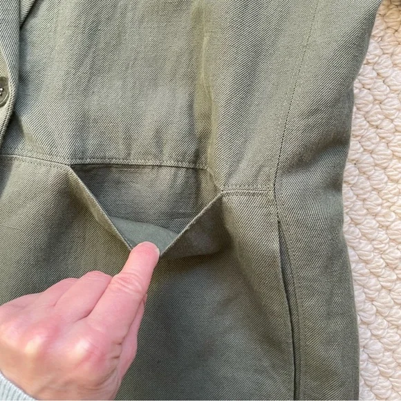 Apiece Apart oversized olive green linen blend blazer - Picture 6 of 16